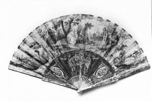 Fan Painted Paper on Mother of Pearl Inlaid Sticks French 1760 Albert & Victoria