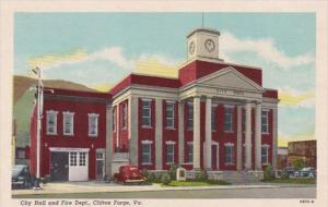 Virginia Clifton Forge City Hall and Fire Department Curteich