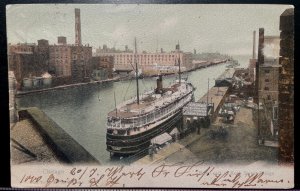 Vintage Postcard 1905 Ferry & The Rush Street Bridge, Chicago, Illinois (IL)