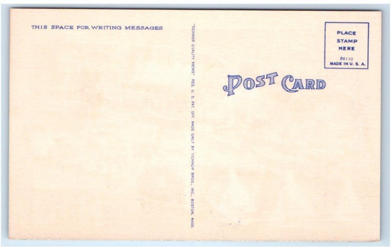 Large Letter Linen ONSET BAY, MA  1946 Tichnor Plymouth County Postcard