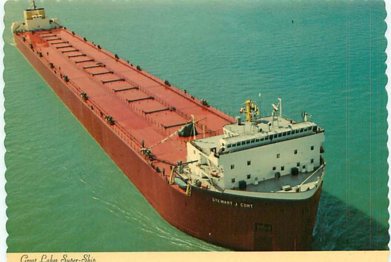  Postcard Super Ship Great Lakes Stewart  Largest Vessel Free Shipping  # 2339A