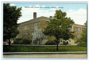 c1940's Mcculloch Junior High School Building Marion Indiana IN Postcard 