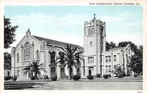 First Presbyterian Church, Crowley, Louisiana Vintage Postcard ca 1920s