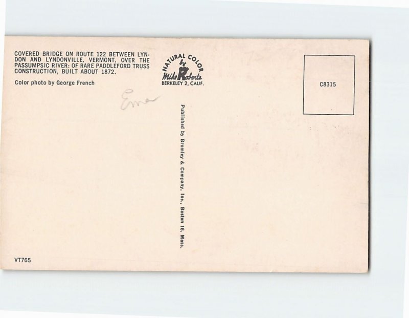 Q-52532 Covered Bridge over The Passumpsic River Vermont