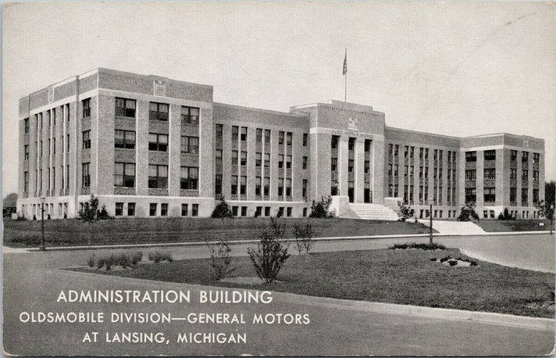 Lansing Michigan General Motors Oldsmobile Administration Building Postcard H6 