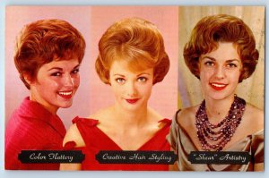 1962 Hair Stylist Permanent Advertising Freehold New Jersey NJ Vintage Postcard