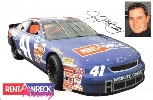 Race Driver JOEY McCARTHY Rent-A-Wreck Busch Grand National Car #41 4X6 Postcard