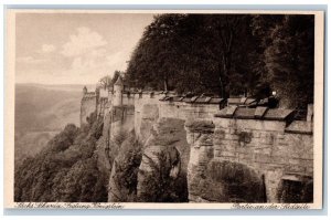 Festung Konigstein Saxony Germany Postcard Part on the Sudseile c1920's