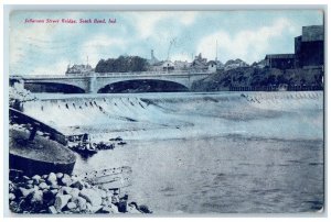 South Bend Indiana IN Postcard Jefferson Street Bridge 1908 Posted Antique