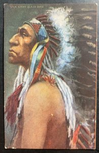 Mint USA Color Picture Postcard Native American Indian Chief Black Bird