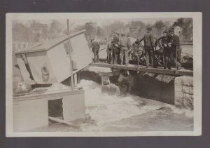 Kaukauna WISCONSIN RPPC c1915 STEAMER WRECK Steamboat Marston nr Appleton #3