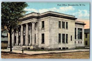 c1910 Post Office Building Side View Steps Moundsville West Virginia VA Postcard