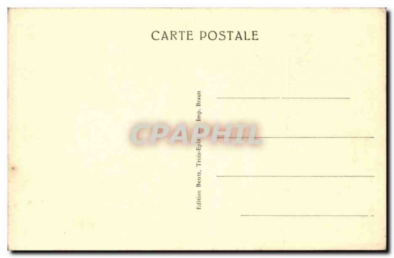 Trois Epis Postcard Old Central Part L & # 39eglise and Post Office