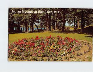 Postcard Indian Mounds at Rice Lake, Wisconsin