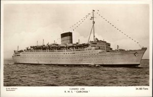 Cunard Line Steamer Ocean Liner R.M.S. Caronia Real Photo Vintage Postcard