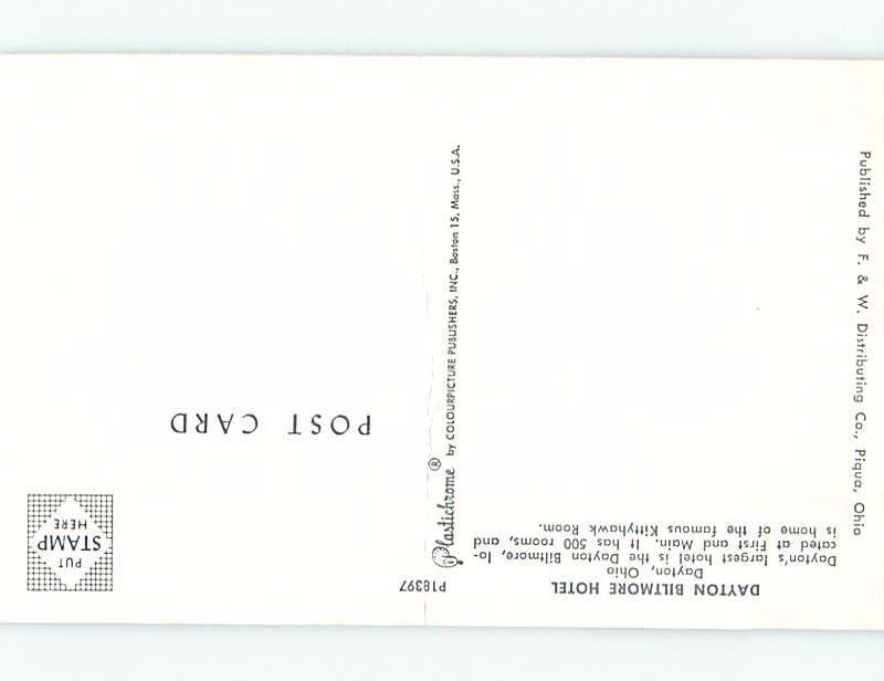 Bent Pre-1980 HOTEL SCENE Dayton Ohio OH B2575