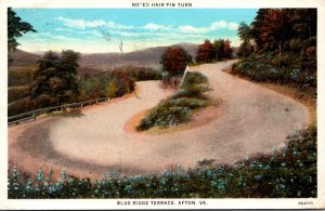Virginia Afton Blue Ridge Terrace Hair Pin Turn 1933 Curteich
