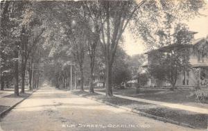 Oberlin Ohio~Elm Street~Residential Area~Large Houses Along Unpaved Road~c1910