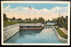 Vintage Postcard 1915 The Moat, Fortress Monroe, VA