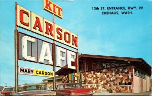 Postcard Kit Carson Cafe in Chehalis, Washington~136518