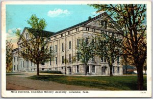 Columbia Tennessee TN, 1941 Main Barracks, Columbia Military Academy, Postcard