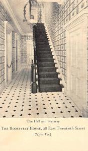 NY, New York City  ROOSEVELT HOUSE~Hall & Stairway 28 E TWENTIETH ST  Postcard