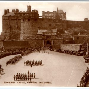 c1920s Edinburgh Scotland RPPC Castle Changing Guard Military Ceremony Army A349