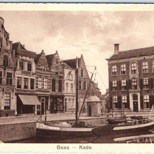 c1910s Goes Netherlands Kade Downtown Store Shops Signs Sailboat Photo RARE A150