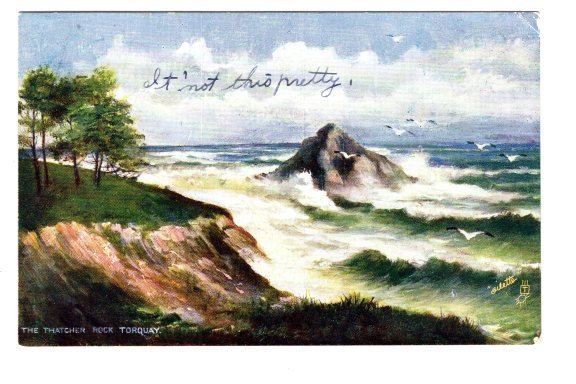 The Thatcher Rock, Torquay,  England Tuck Oilette Used in Canada 1907