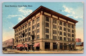 J97/ Great Falls Montana Postcard c1910 Hotel Rainbow Building 380
