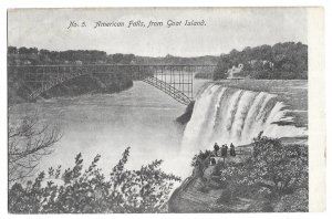'American Falls from Goat Island' Unused, Undivided Back , Printed Saxony