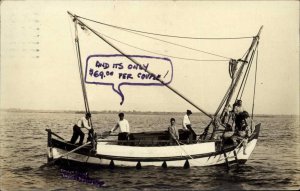 Tarpon Springs FL Fishing Boat c1920 Real Photo Postcard
