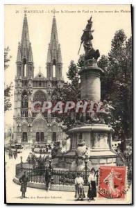  Ansichtskarten-Marseille-Kirchen-St. Vincent von Paul und von Monument der Mobi