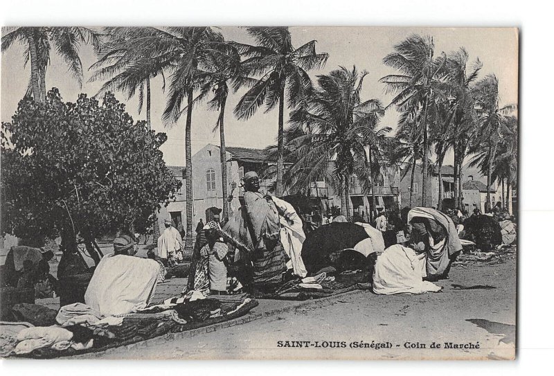 Saint Louis Senegal Postcard 1901-1907 Coin de Marche Corner Market