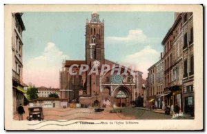 Postcard Old Toulouse Place de l & # 39eglise St Etienne