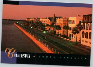 postcard South Carolina Charleston -  East Battery at Dawn