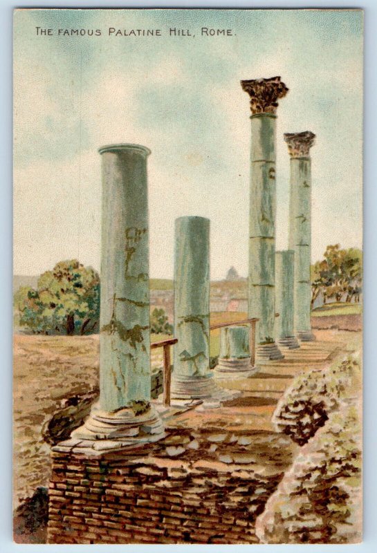 Rome Lazio Italy Postcard Famous Palatine Hill c1905 Tuck Art Antique