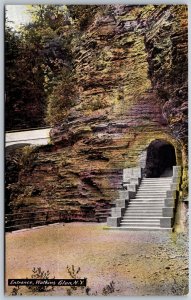 Vtg New York NY Watkins Glen Entrance Tunnel 1910s Old View Postcard