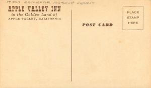 Apple Valley Inn Mojave Desert California 1950s postcard 9321