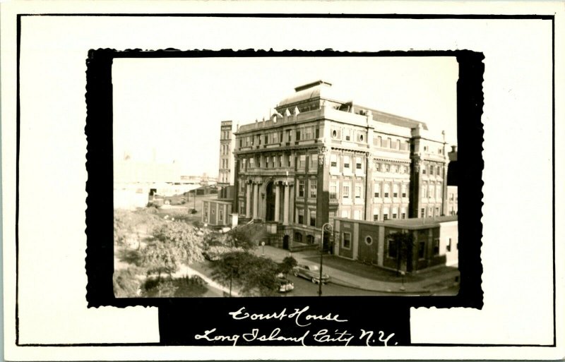 RPPC Long Island City New York NY Queens County Court House  Postcard