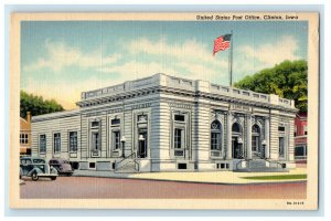 c1940s United States Post Office Clinton Iowa IA Unposted Vintage Postcard