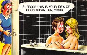 Risque Bamforth Comic Postcard 1970s Big Boobs Blonde Doctor Cup Of Tea  INNUENDO