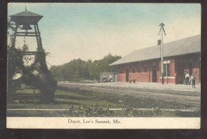 LEE'S SUMMIT MISSOURI RAILROAD DEPOT TRAIN STATION MO. VINTAGE POSTCARD