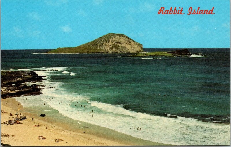 Vintage Rabbit Island Makapuu Beach Scene Oahu Hawaii HI Postcard