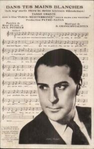 French Actor & Sheet Music Jean Murat Dans Tes Mains Blanches c1920s RPPC