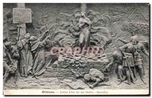 Postcard Old Orleans Joan of Arc on her pyre Bas Relief