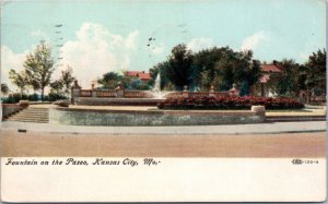 Postcard MO Kansas City - Fountain on the Paseo