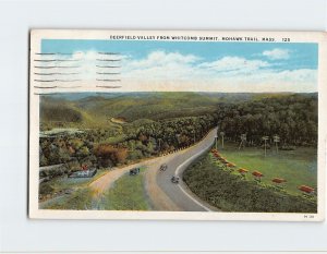 Postcard Deerfield Valley From Whitcomb Summit Mohawk Trail Massachusetts USA