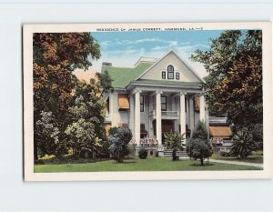 Postcard Residence Of James Corbett, Hammond, Louisiana