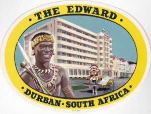 South Africa Durban The Edward Hotel Vintage Luggage Label lbl0450